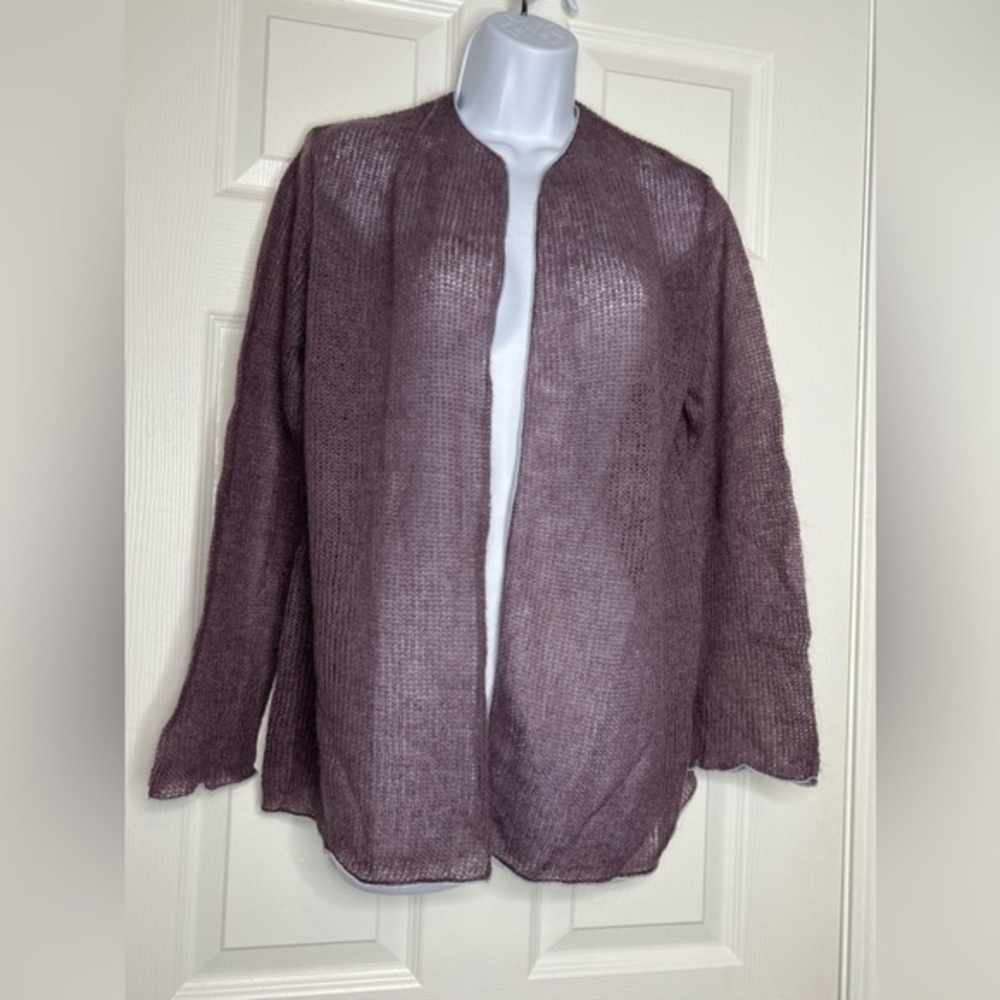 Divertimento Women’s 2 Mohair Knit Cardigan Sweater Purple Xs Made In France - Picture 3 of 15